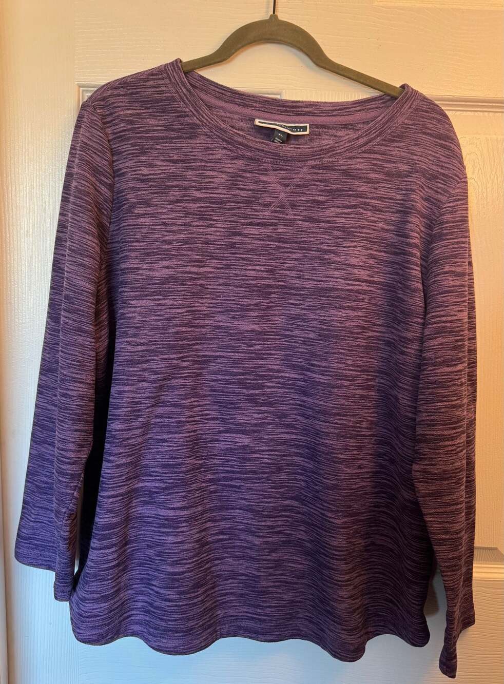 Karen Scott Sport Women's Long Sleeve Pullover Top X-large dual purple